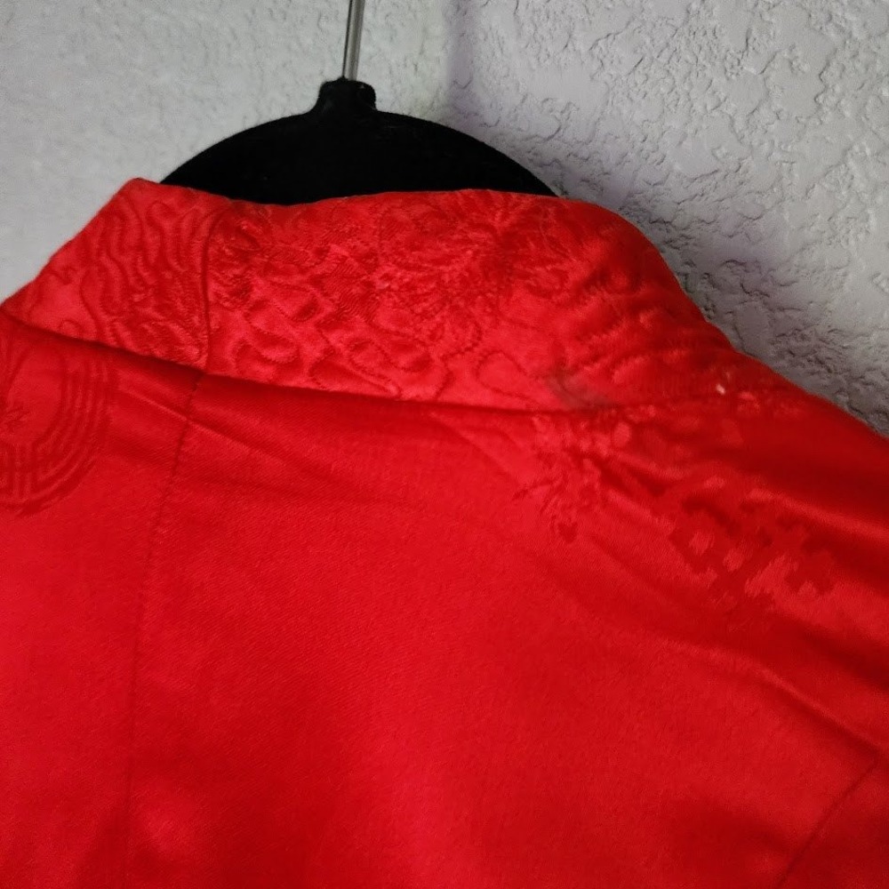 Vintage Reversible Silk Feel Brocade Jacket Frog Closure‎ Size 44 - Picture 6 of 13